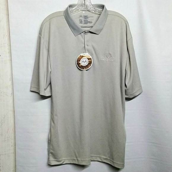Realtree Polo Shirt Moonrock Gray Large - Picture 1 of 4